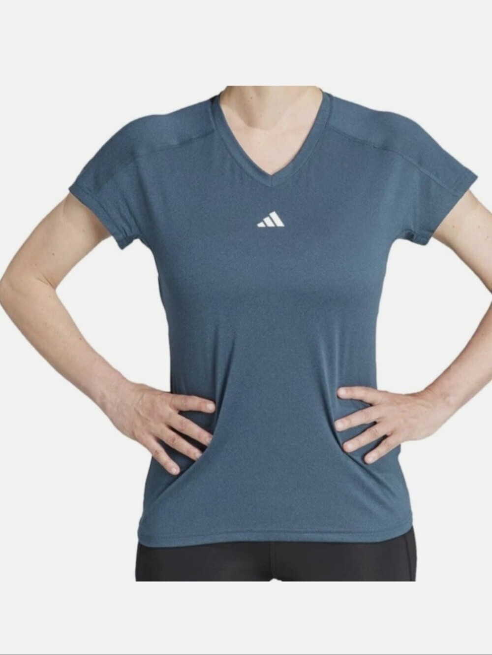 Adidas Women's Training Essentials Slim Fit V-neck Workout Gym T-shirt XL New